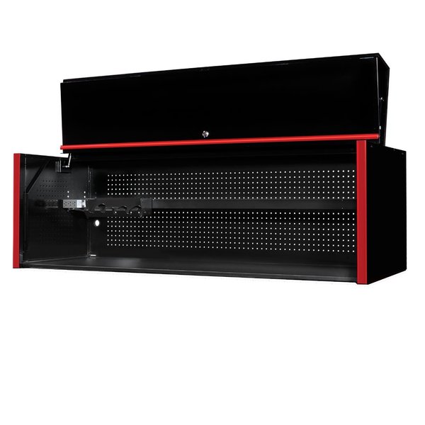 Extreme Tools 72"W x 30"D Extreme Power Workstation Hutch Black w Red Handle RX723001HCBKRD